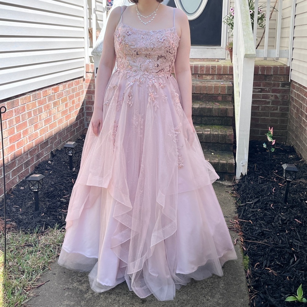 Flair New York Pink Formal Prom Dress Tulle Floral Embroidered size 10 - Picture 12 of 13